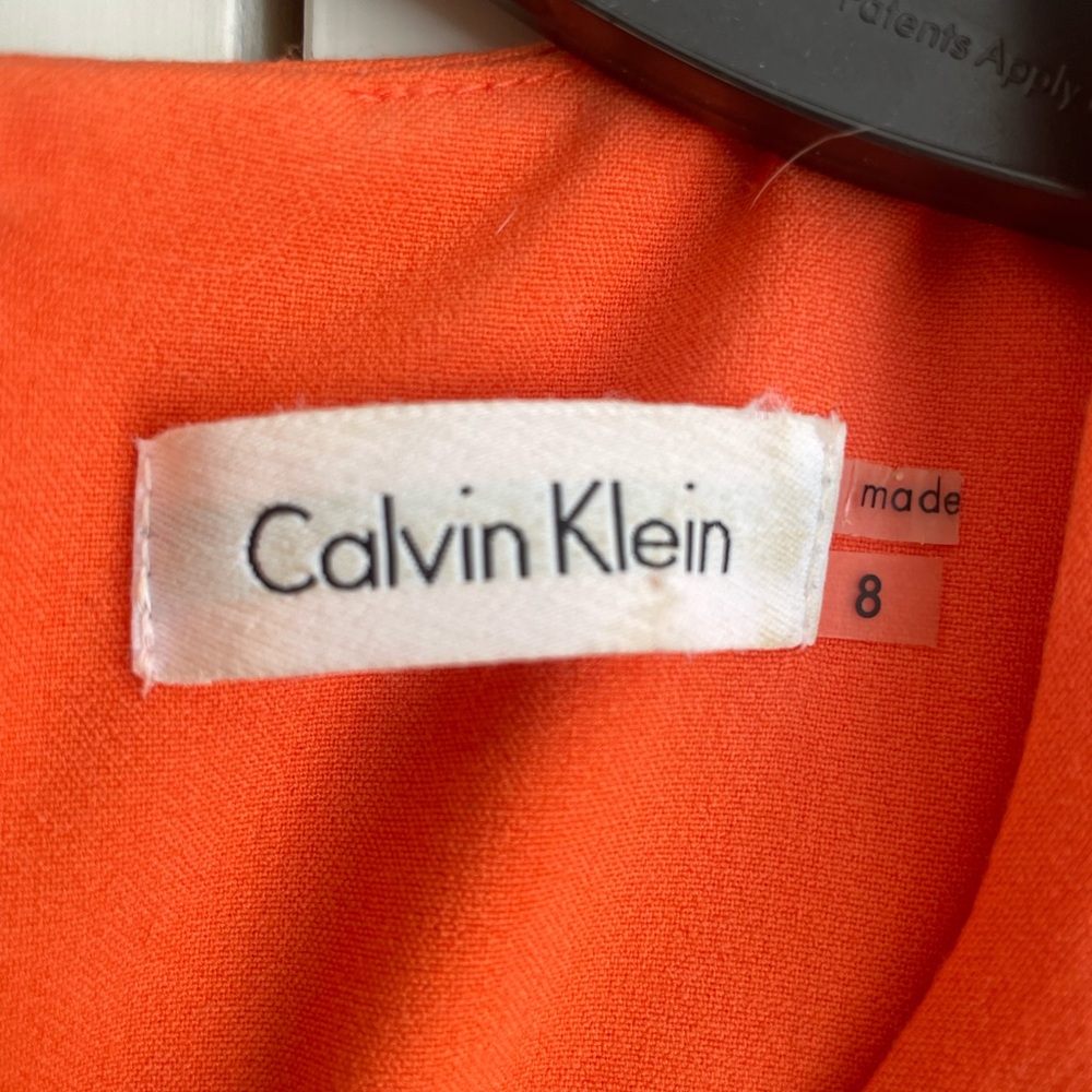 Calvin Klein Vibrant Orange Midi Dress - Picture 5 of 6